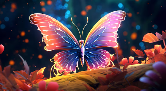 Cánh bướm nhiều màu rực rỡ trong ánh nắng sớm, biểu tượng cho niềm tin và hy vọng.