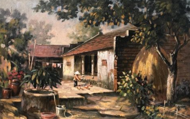  Khung cảnh xóm cũ bình yên gợi nhớ tuổi thơ.