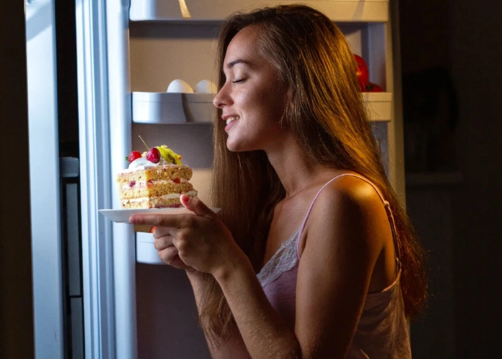 Bữa ăn đêm đông vui minh họa cho giấc mơ thấy ăn khuya.