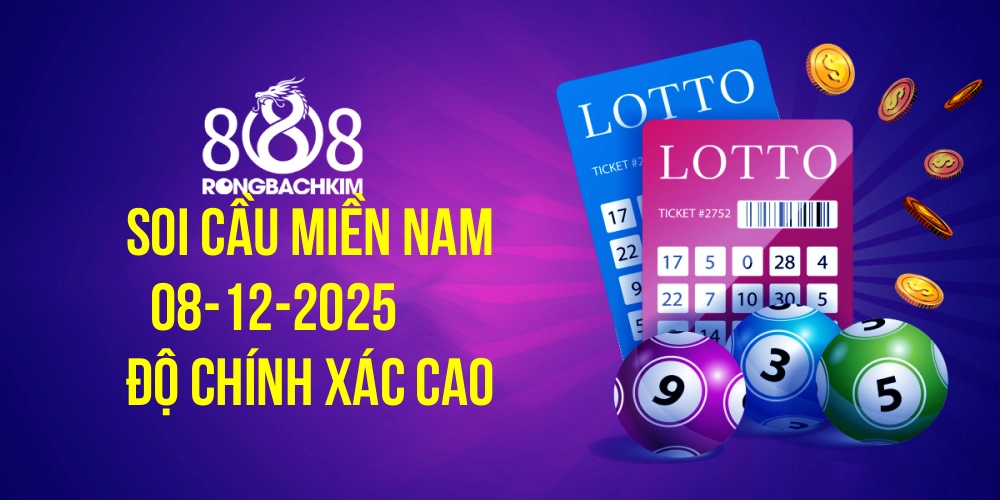 Hình ảnh Rồng Bạch Kim 888 Dự Đoán KQXS Miền Nam 08-12-2025